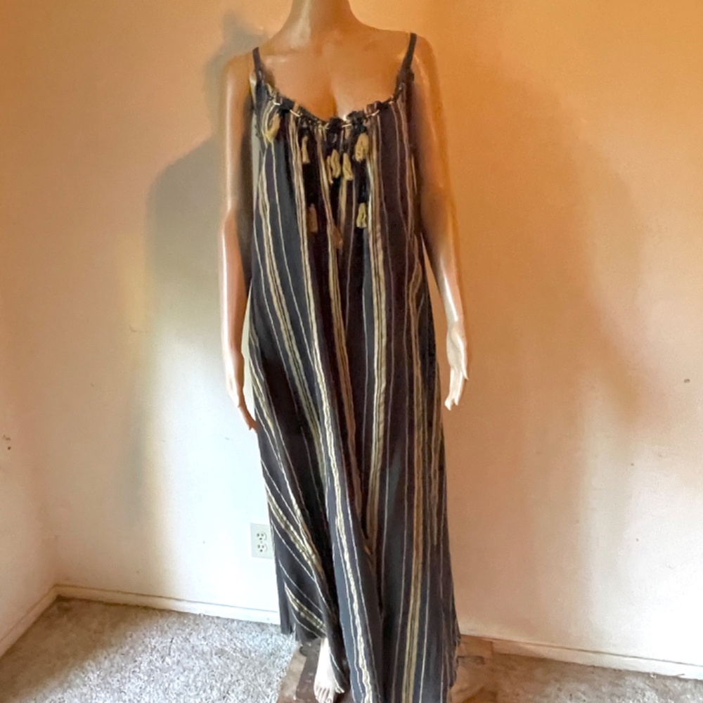 Free People Brown Striped Maxi Dress - Picture 3 of 10